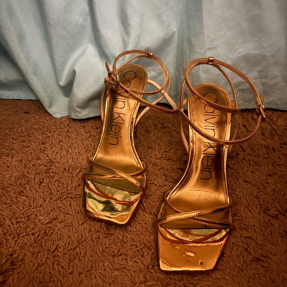 Calvin Klien Gold Heels